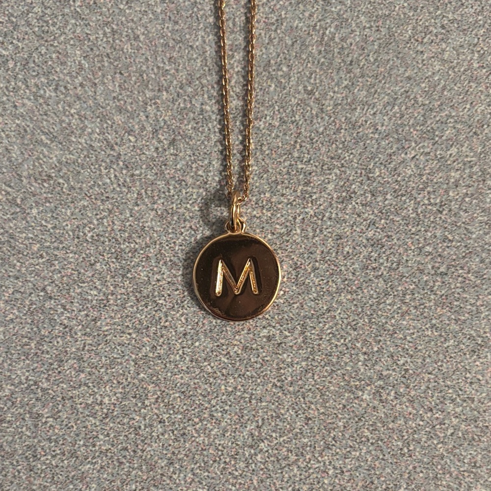 Kate Spade Rose Gold Initial 'M' Pendant Necklace
